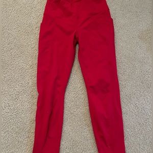 Red Leggings, with phone pocket